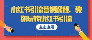 小红书引流营销课程,教你玩转小红书引流-宝藏屋创业网