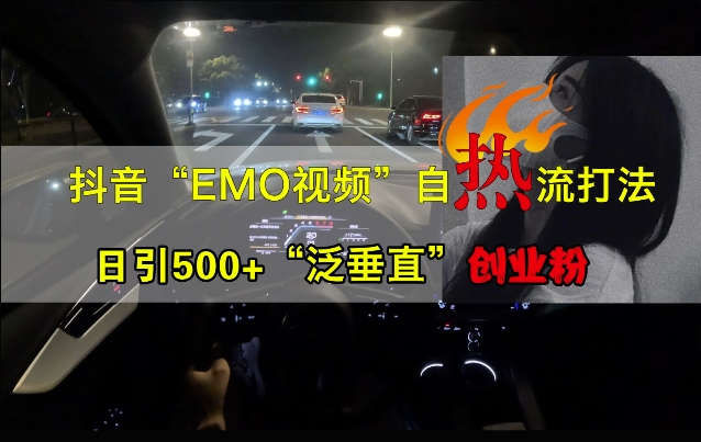 抖音EMO视频自热打法，日引500+“泛垂直”创业粉-宝藏屋创业网