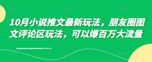 10月小说推文最新玩法,朋友圈图文评论区玩法,可以爆百万大流量 -宝藏屋创业网