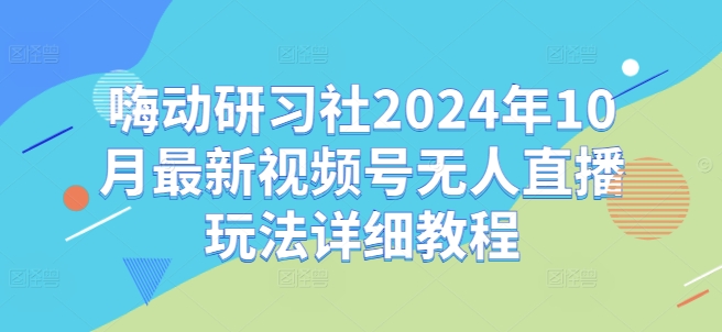 嗨动研习社2024年10月最新视频号无人直播玩法详细教程-宝藏屋创业网
