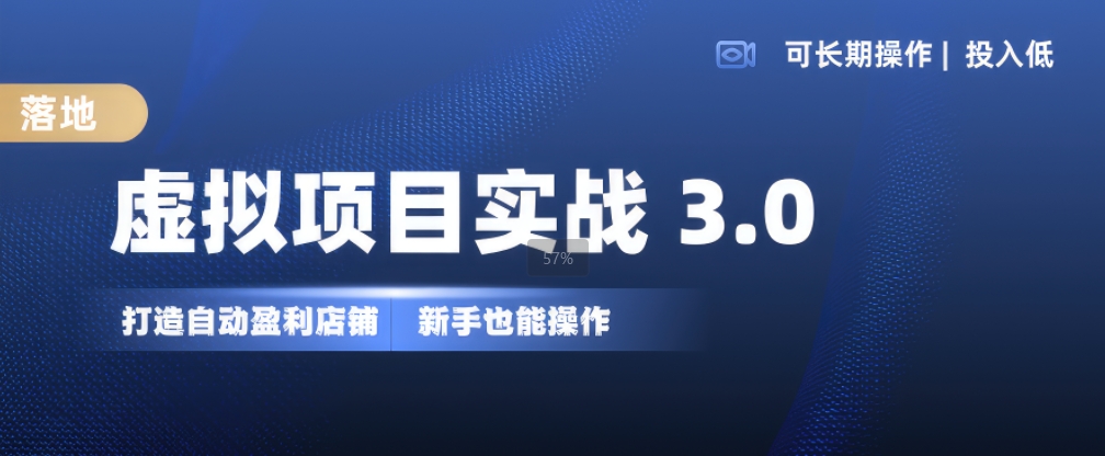 虚拟项目实战3.0，打造自动盈利店铺，可长期操作投入低，新手也能操作-宝藏屋创业网