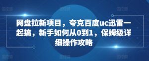 网盘拉新项目,夸克百度uc迅雷一起搞,新手如何从0到1,保姆级详细操作攻略-宝藏屋创业网