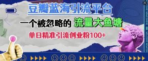 豆瓣蓝海引流平台,一个被忽略的流量大鱼塘,单日精准引流创业粉100+-宝藏屋创业网