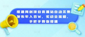 搭建网创项目资源站自动采集发布年入百W,实战全流程,手把手教你搭建【揭秘】-宝藏屋创业网