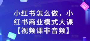 小红书怎么做,小红书商业模式大课【视频课非音频】-宝藏屋创业网