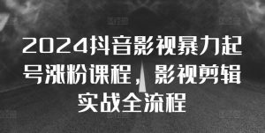 2024抖音影视暴力起号涨粉课程,影视剪辑搬运实战全流程-宝藏屋创业网