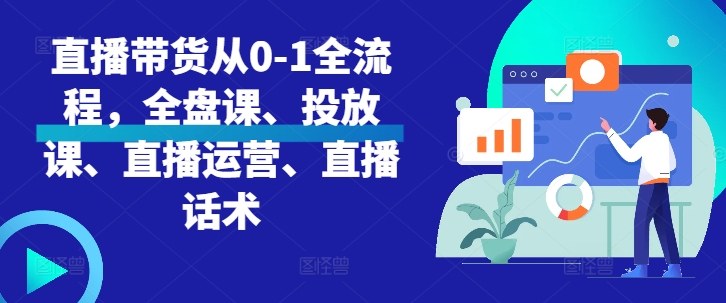 直播带货从0-1全流程，全盘课、投放课、直播运营、直播话术-宝藏屋创业网