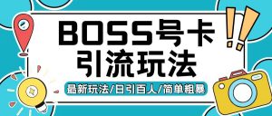 Boss直聘流量卡引流变现玩法,日引200+创业粉【揭秘】-宝藏屋创业网
