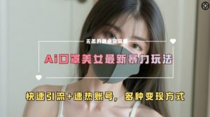 AI美女新玩法,超大流量+快速引流+速热账号-宝藏屋创业网