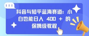 抖音与知乎蓝海赛道:小白也能日入 4张 的保姆级教程-宝藏屋创业网