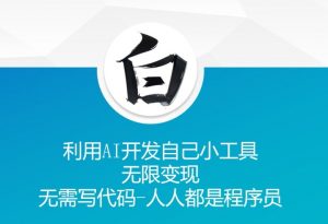 利用AI开发自己小工具 无限变现 无需写代码 人人都是程序员-宝藏屋创业网