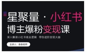 小红书博主爆粉变现课,深入解读小红书商业逻辑,带你进阶变现大咖-宝藏屋创业网