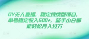 DY无人直播,稳定持续型项目,单号稳定收入500+,新手小白都能轻松月入过万【揭秘】-宝藏屋创业网