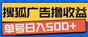 搜狐视频广告全自动撸收益,单号日入5张【揭秘】-宝藏屋创业网