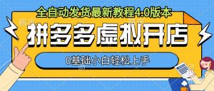 拼多多虚拟开店,全自动发货最新教程4.0版本,0基础小自轻松上手-宝藏屋创业网