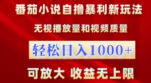 番茄小说自撸暴利新玩法,无视播放量,轻松日入1k,可放大,收益无上限【揭秘】-宝藏屋创业网