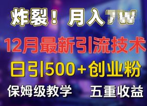 炸裂!揭秘12月最新日引流500+精准创业粉,多重收益保姆级教学-宝藏屋创业网