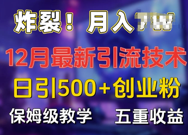 炸裂!揭秘12月最新日引流500+精准创业粉,多重收益保姆级教学-宝藏屋创业网