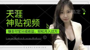 支付宝分成计划,天涯神贴视频,轻松月入过W,操作简单,适合宝妈,上班族【揭秘】-宝藏屋创业网