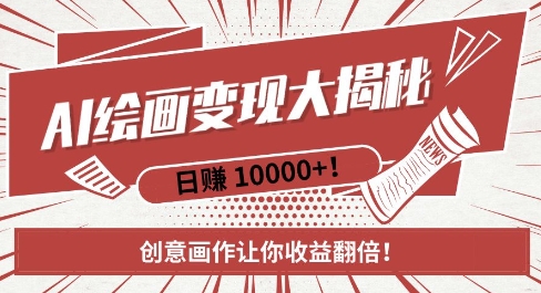 AI梦境绘画致富秘籍，复制粘贴，新手也能快速掌握，创意画作让你收益翻倍-宝藏屋创业网