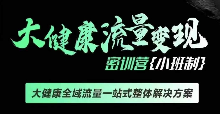 千万级大健康变现课线下课，大健康全域流量一站式整体解决方案-宝藏屋创业网