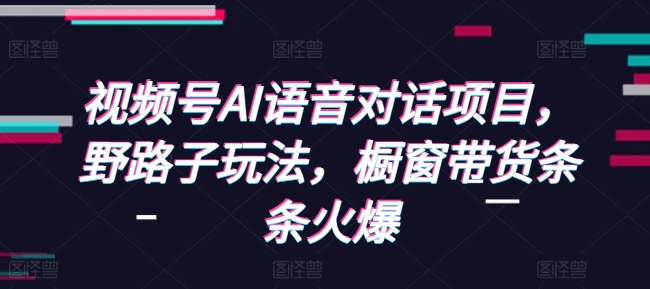 视频号AI语音对话项目，野路子玩法，橱窗带货条条火爆-宝藏屋创业网