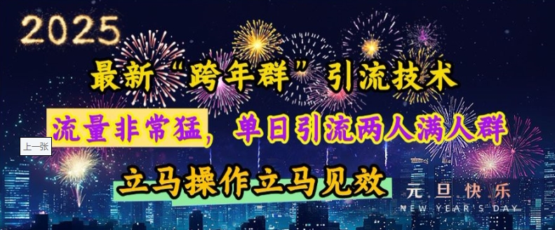最新“跨年群”引流，流量非常猛，单日引流两人满人群，立马操作立马见效【揭秘】-宝藏屋创业网