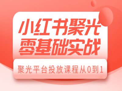 小红书聚光零基础实战，聚光平台投放课程从0到1-宝藏屋创业网
