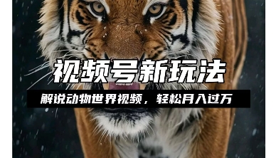 利用动物世界解说视频，赚分成计划收益，轻松月入过W，操作简单【揭秘】-宝藏屋创业网