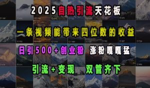 2025自热引流天花板,一条视频能带来四位数的收益,引流+变现双管齐下,日引500+创业粉,涨粉嘎嘎猛-宝藏屋创业网