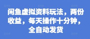 闲鱼虚拟资料玩法,两份收益,每天操作十分钟,全自动发货【揭秘】-宝藏屋创业网