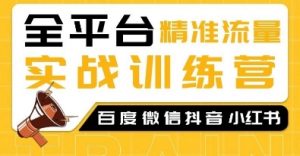 全平台精准流量实战训练营,百度微信抖音小红书SEO引流教程-宝藏屋创业网