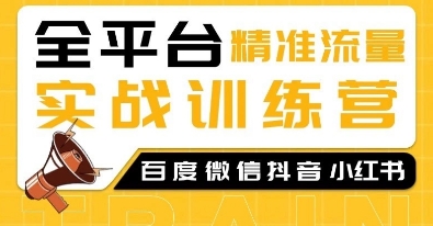 全平台精准流量实战训练营，百度微信抖音小红书SEO引流教程-宝藏屋创业网