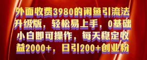 外面收费3980的闲鱼引流法,轻松易上手,0基础小白即可操作,日引200+创业粉的保姆级教程【揭秘】-宝藏屋创业网