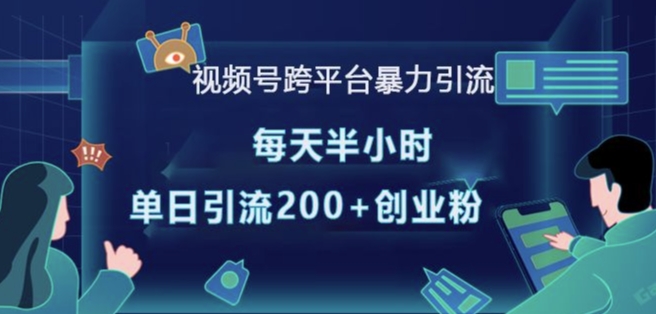 视频号跨平台暴力引流，每天半小时，单日引流200+精准创业粉-宝藏屋创业网