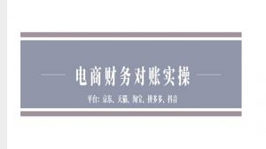 电商财务对账实操-京东天猫淘宝拼多多抖音电商财务对账-宝藏屋创业网