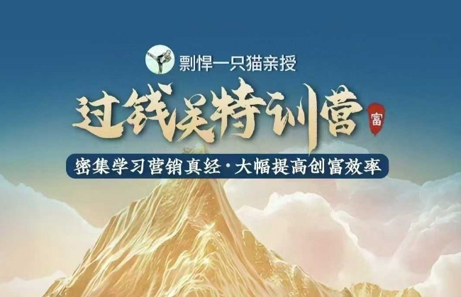 剽悍一只猫-过钱关特训营，学习营销真经 大幅度提高创富效率-宝藏屋创业网