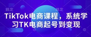 TikTok电商课程,系统学习TK电商起号到变现-宝藏屋创业网