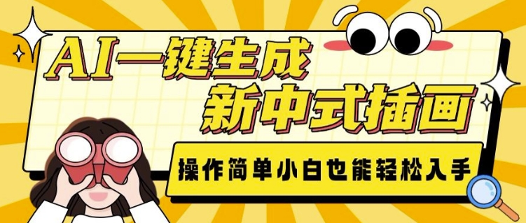 AI一键生成新中式插画， 操作简单，小白也能轻松入手-宝藏屋创业网