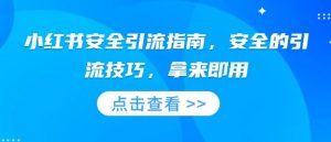 小红书安全引流指南,安全的引流技巧,拿来即用-宝藏屋创业网