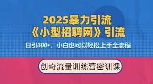 2025最新暴力引流方法,招聘平台一天引流300+,日变现多张,专业人士力荐-宝藏屋创业网
