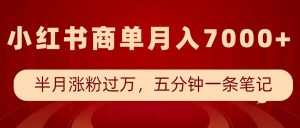 小红书商单最新玩法,半个月涨粉过万,五分钟一条笔记,月入7000+-宝藏屋创业网