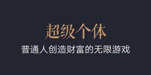 超级个体:2024-2025翻盘指南,普通人创造财富的无限游戏-宝藏屋创业网