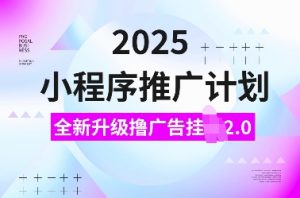 2025小程序推广计划,全新升级撸广告挂JI2.0玩法,日入多张,小白可做【揭秘】-宝藏屋创业网