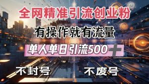 全网独家引流创业粉,有操作就有流量,单人单日引流500+,不封号、不费号-宝藏屋创业网