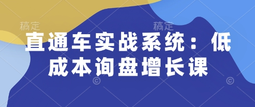 直通车实战系统：低成本询盘增长课，让个人通过技能实现升职加薪，让企业低成本获客，订单源源不断-宝藏屋创业网