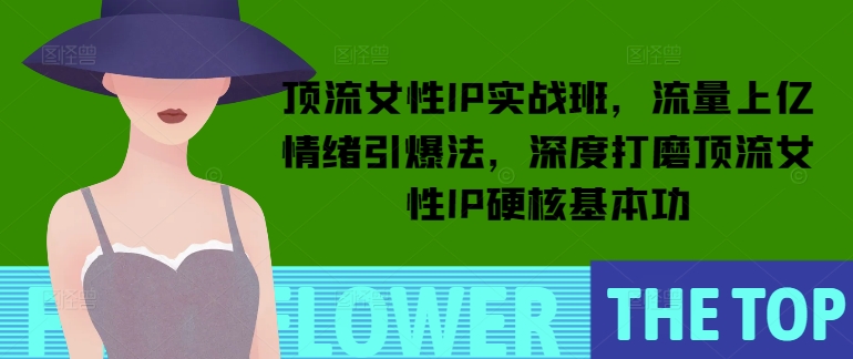 顶流女性IP实战班，流量上亿情绪引爆法，深度打磨顶流女性IP硬核基本功-宝藏屋创业网