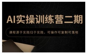 AI实操训练营二期,课程源于实践归于实践,可操作可复制可落地-宝藏屋创业网