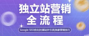 独立站营销全流程,Google SEO优化,社媒站外引流,独家营销技巧-宝藏屋创业网