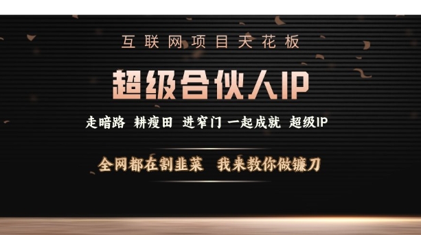 互联网项目天花板，超级合伙人IP，全网都在割韭菜，我来教你做镰刀【仅揭秘】-宝藏屋创业网